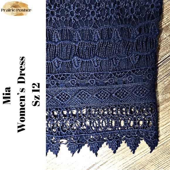 Mia, Dress, Women’s Sz 12, Blue Lace, EUC, PrairieposherCA - Picture 4 of 4